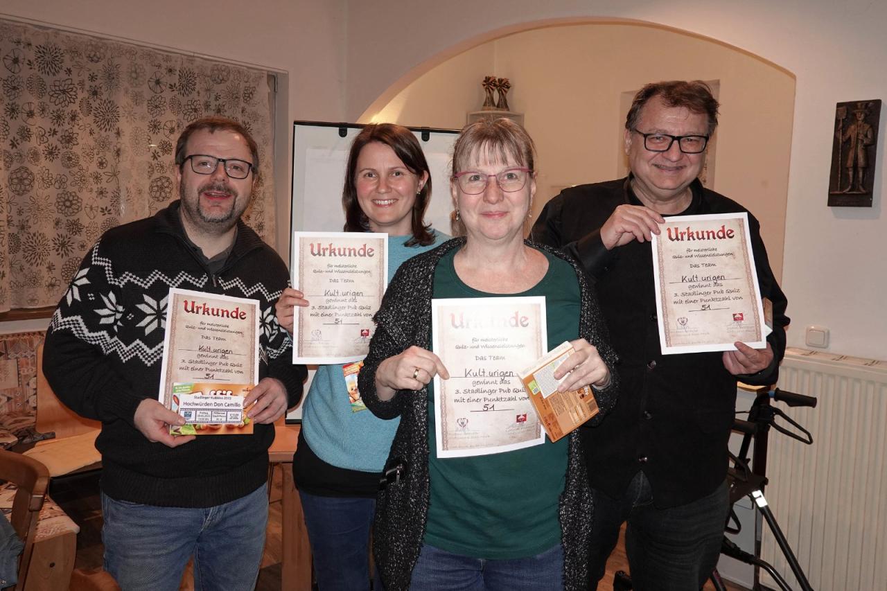 Gewinner 3. Stadlinger Pub Quiz