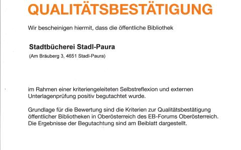 Qualitätsbestätigung EB-Formum